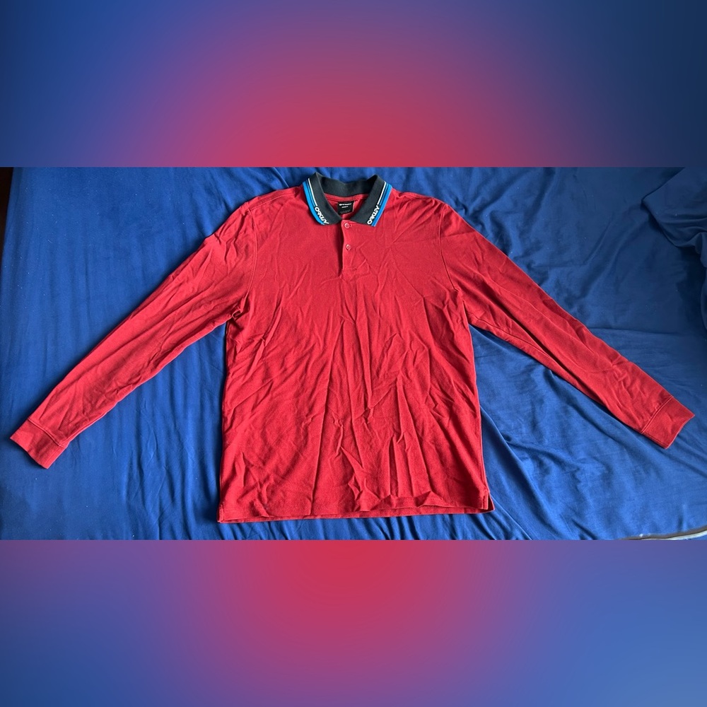 OAKLEY - Long Sleeve Red Polo Shirt